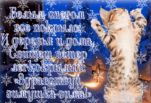 Анимированная открытка Здравствуй Зимушка - ЗИМА!