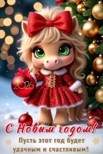 Открытка С Новым Годом! Пусть этот год будет удачным и счастливым!