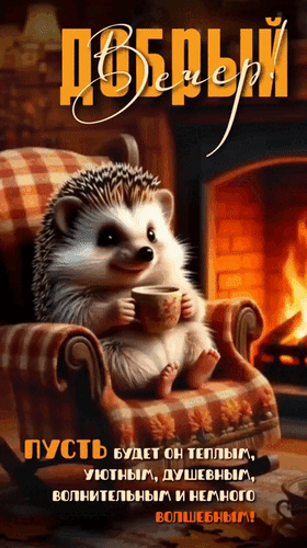 Анимированная открытка Добрый вечер! Пусть будет он теплым, уютным, душевным, волнительным и немного волшебным!