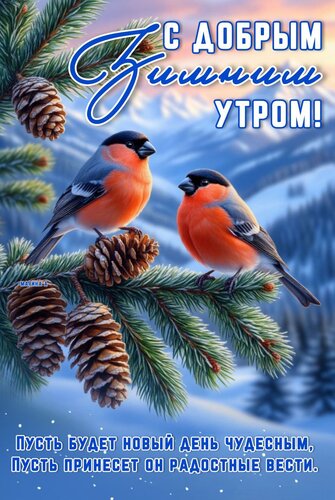 Открытка С добрым зимним утром! Пусть будет новый день чудесным, пусть принесет он радостные вести.