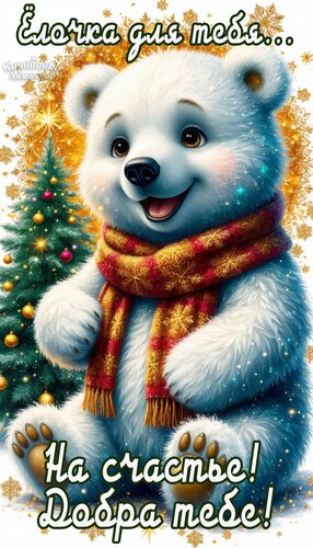 Открытка Елочка на счастье