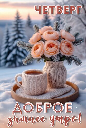 Открытка Четверг. Доброе зимнее утро!