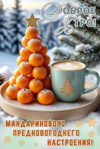 Открытка Доброе утро! Мандаринового предновогоднего настроения!