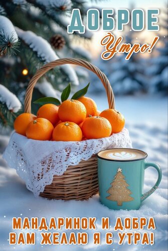 Открытка Доброе утро! Мандаринок и добра вам желаю я с утра!