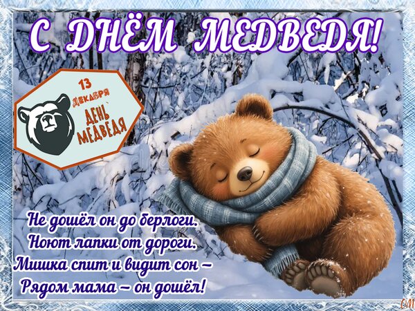 Открытка День медведя