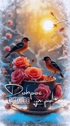 Анимированная открытка Доброе зимнее утро!