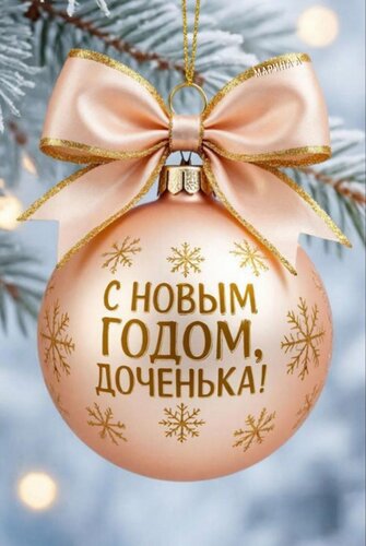 Открытка С Новым годом, доченька!