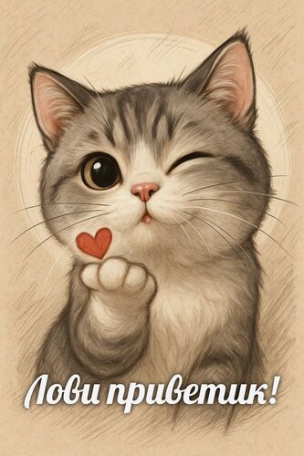 Открытка Лови приветик!