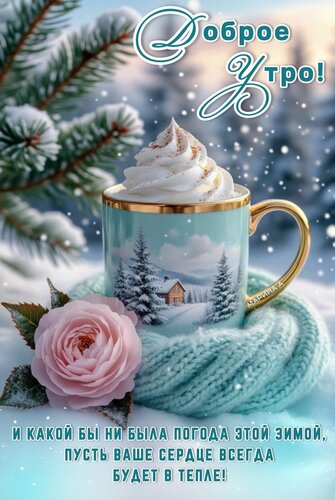 Открытка Доброе утро! И какой бы ни была погода этой зимой, пусть ваше сердце всегда будет в тепле!