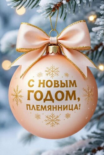 Открытка С Новым годом, племянница!