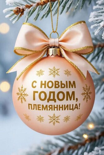 Открытка С Новым годом, племянница!