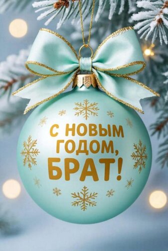 Открытка С Новым годом, брат!