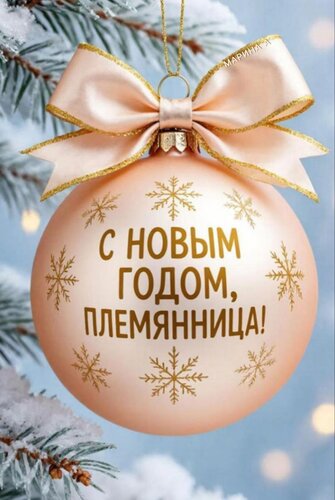 Открытка С Новым годом, племянница!