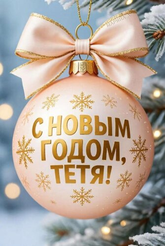 Открытка С Новым годом, тетя!