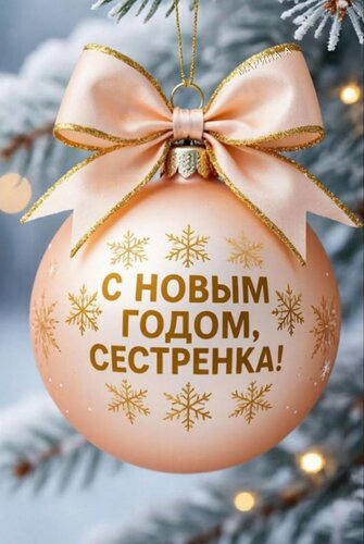 Открытка С Новым годом, сестренка!