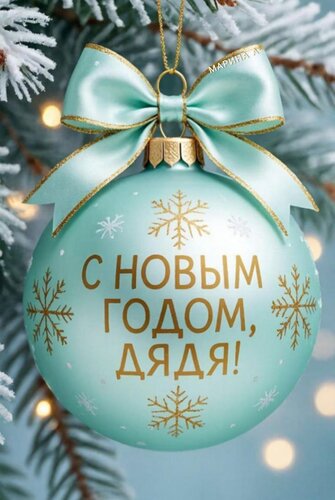 Открытка С Новым годом, дядя!