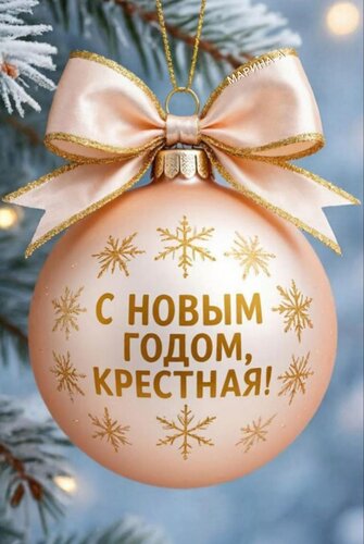 Открытка С Новым годом, крестная!