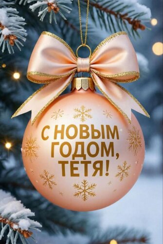 Открытка С Новым годом, тетя!