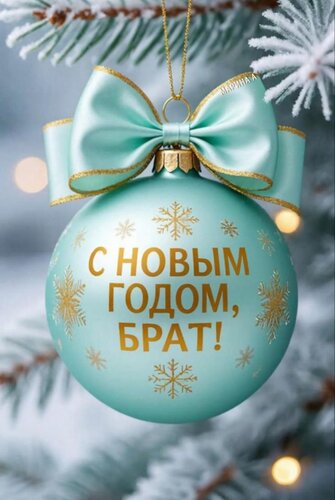 Открытка С Новым годом, брат!