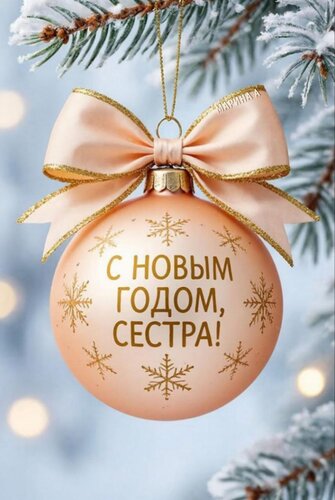 Открытка С Новым годом, сестра!