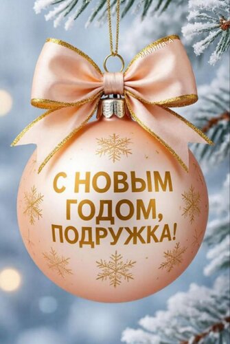 Открытка С Новым годом, подружка!
