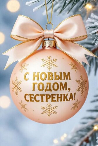 Открытка С Новым годом, сестренка!
