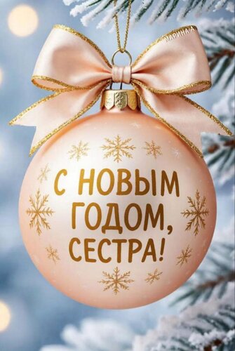 Открытка С Новым годом, сестра!