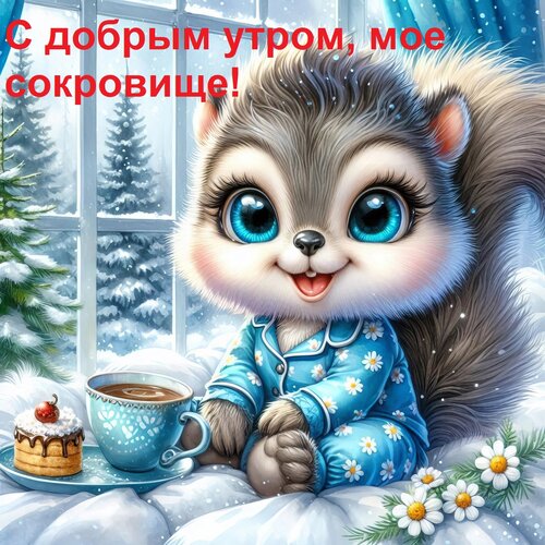 Открытка С добрым утром, мое сокровище!