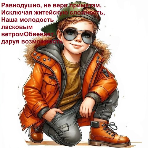 Открытка Равнодушно, не веря приметам, исключая житейскую сложность, Наша молодость ласковым ветром...