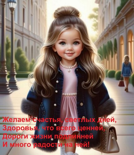 Открытка Желаем счастья, светлых дней, здоровья, что всего ценней, дороги жизни подлинней и много радости