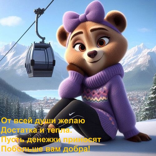 Открытка От всей души желаю достатка и тепла. Пусть денежки приносят побольше вам добра!