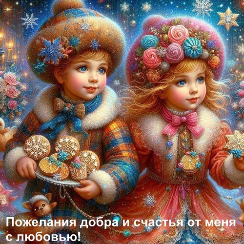 Открытка Пожелания добра и счастья от меня с любовью!