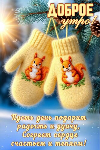 Открытка Доброе утро! Пусть день подарит радость и удачу, согреет сердце счастьем и теплом!