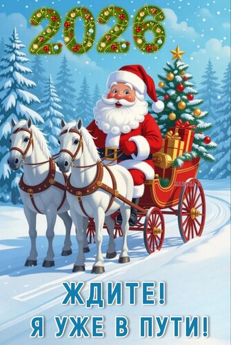 Открытка 2026. Ждите! Я уже в пути!
