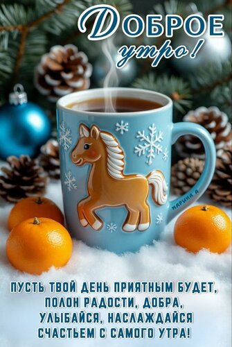Открытка Доброе утро! Пусть твой день приятным будет, полон радости, добра. Улыбайся, наслаждайся счастьем.