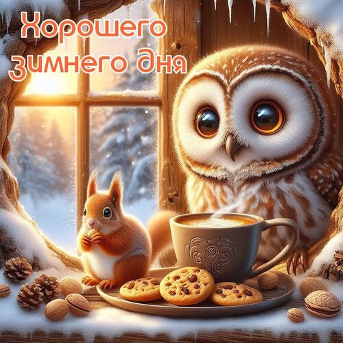 Открытка Хорошего зимнего дня