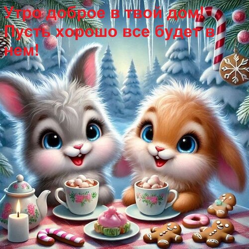 Открытка Утро доброе в твой дом! Пусть хорошо все будет в нем!