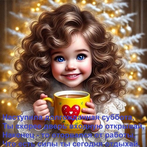 Открытка Наступила долгожданная суббота, ты скорее дверь входную открывай, наконец - то оторвался от работы,