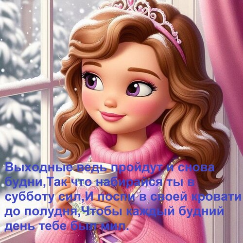 Открытка Выходные ведь пройдут и снова будни, так что набирайся ты в субботу сил, и поспи в своей кровати до...