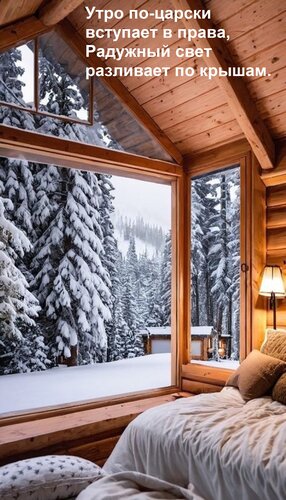 Открытка Утро по-царски вступает в права, радужный свет разливает по крышам.