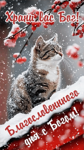 Анимированная открытка Храни вас Бог! Благословенного дня с Богом!