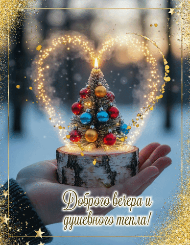 Анимированная открытка Доброго вечера и душевного тепла!