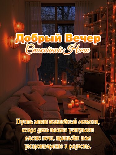 Открытка Пусть этот воошебный момент, когда день плавно уступает место ночи, принесет вам умиротворение...