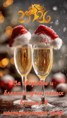 Анимированная открытка 2026. За здоровье и благополучие наших близких в наступающем году!
