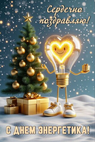 Открытка Сердечно поздравляю! С днем энергетика!