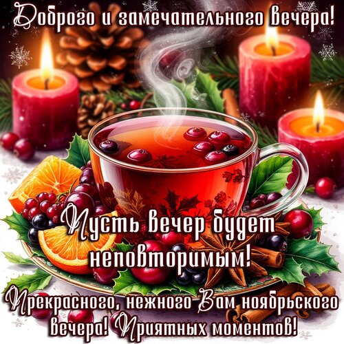 Открытка Вечер ноября