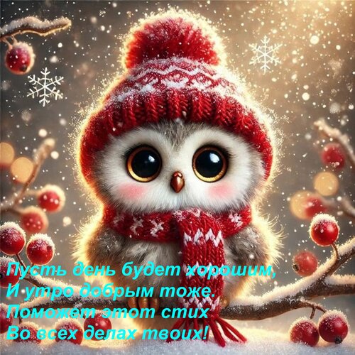 Открытка Пусть день будет хорошим, и утро добрым тоже. Поможет этот стих во всех делах твоих!