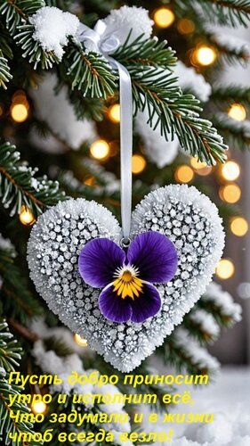 Открытка Пусть добро приносит утро и исполнит всё, что задумали и в жизни чтоб всегда везло!