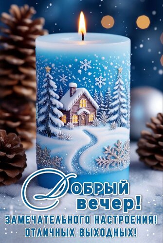 Открытка Добрый вечер! Замечательного настроения! Отличных выходных!