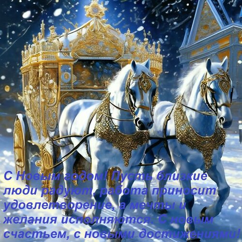 Открытка С Новым годом! Пусть близкие люди радуют, работа приносит удовлетворение, а мечты и желания исполняются!